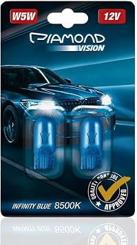 Diamond Vision W5W 12V xenon look white blue T10 parking light blue vision Canbus white vision light bulbs