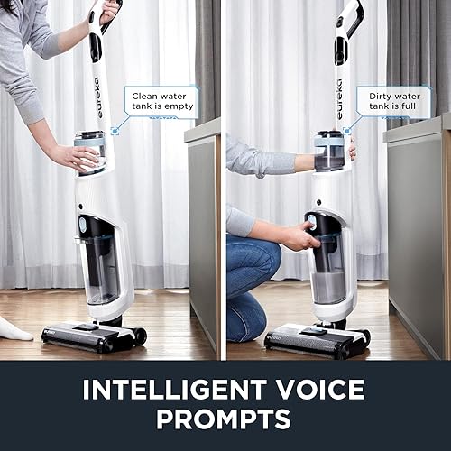 Miniatura 4 de Eureka NEW500 - Aspiradora inalámbrica en seco y húmedo para múltiples superficies, limpiador ligero de pisos de madera dura con sistema de