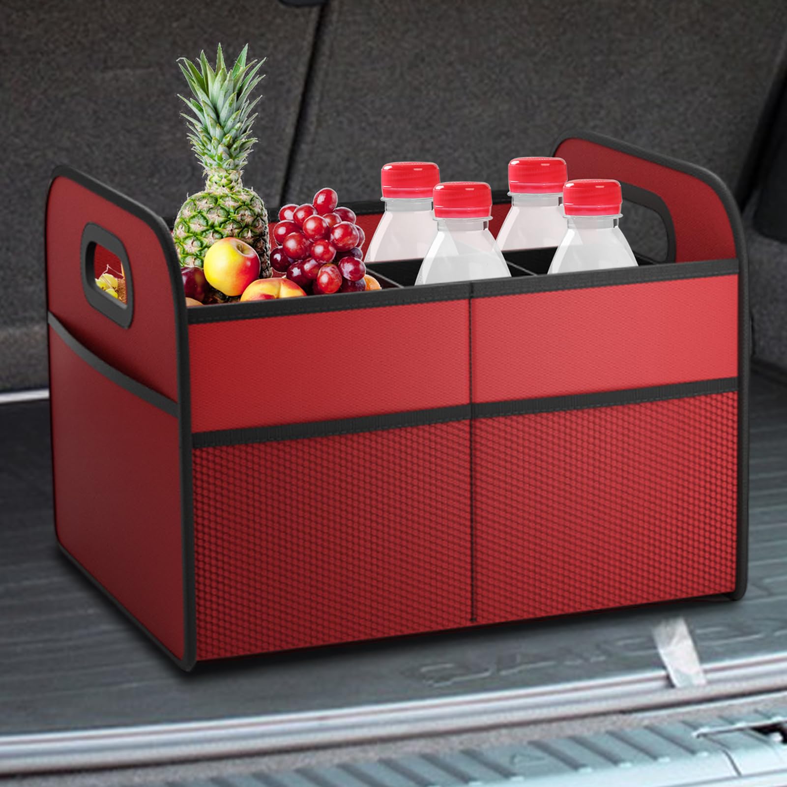 Organizzatore Bagagliaio Auto Organizzatore Bagagliaio Auto Pieghevole | Contenitore 30L Impermeabile Antiscivolo con Maniglie per Spuntini Picnic Campeggio Frutta Verdura
