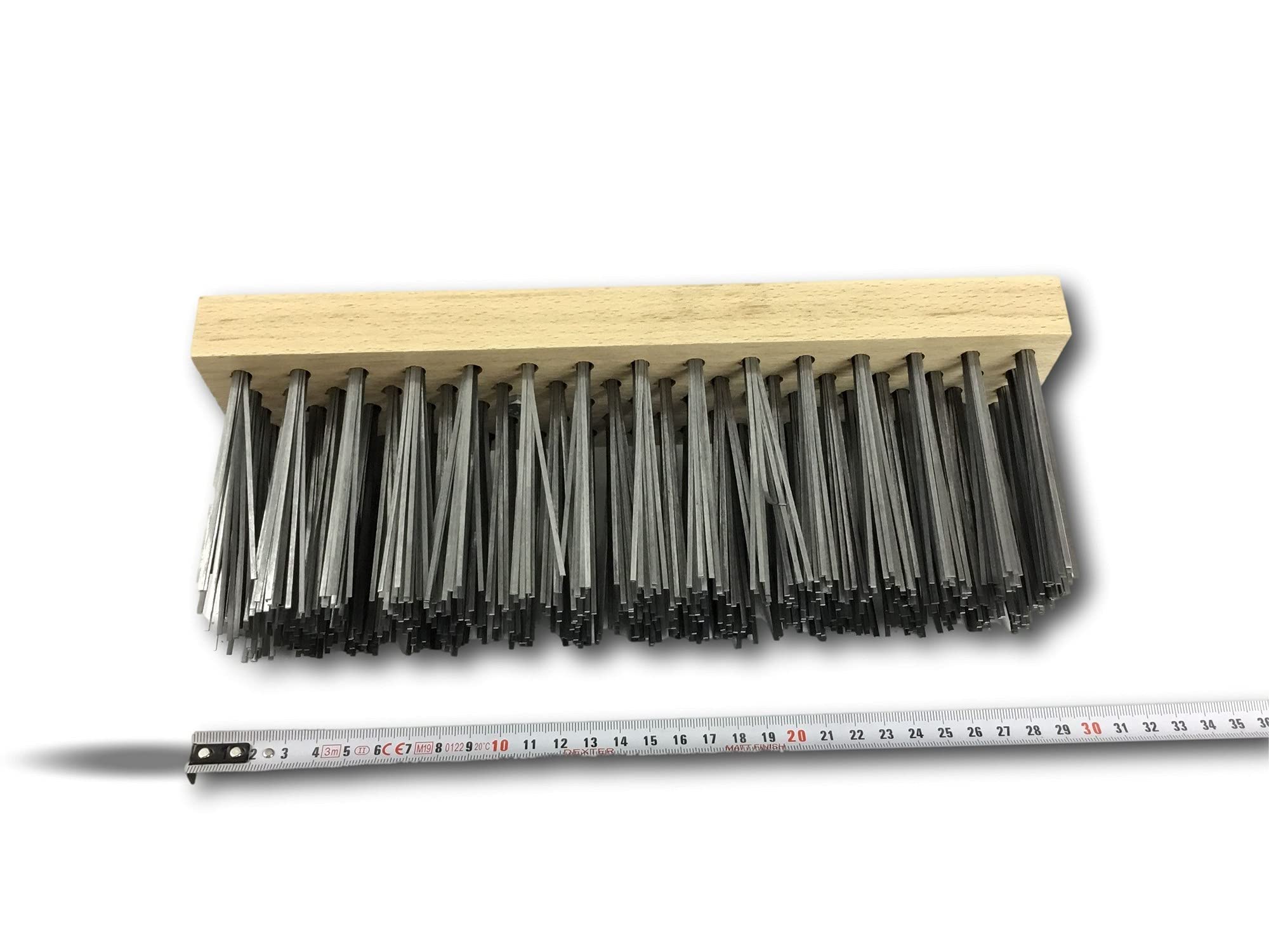 Mop falbany 30 cm | bez rękawów | wypełnienie ze stali hartowanej, zamiatanie zewnętrzne, taras do układania Garage Atelier | Podeszwa drewniana, metalowa tuleja śrubowa Ø 28 mm | Kibros 318P30