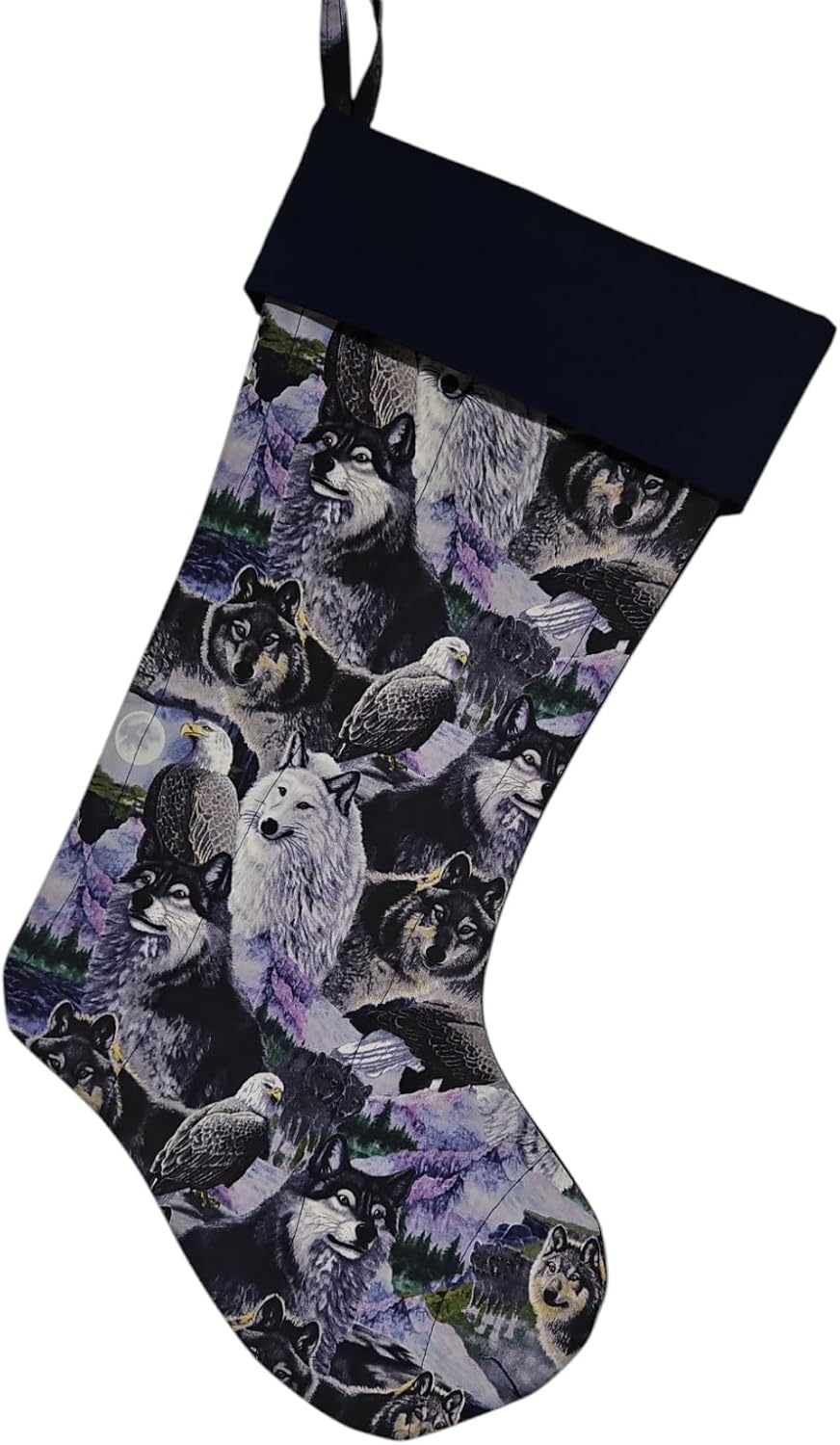 Wolves in The Night Quilted Christmas Stocking