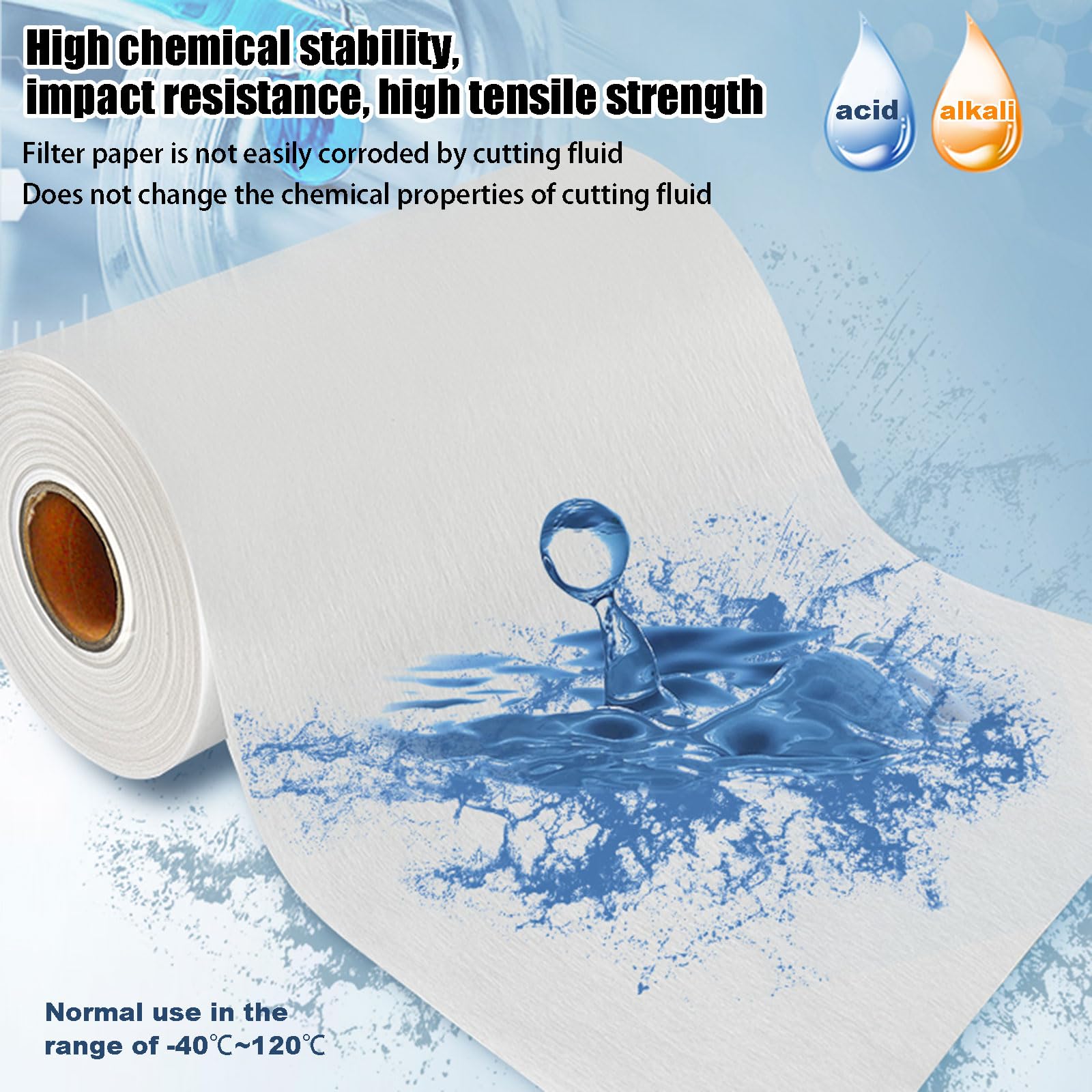 Industriefilterpapier, Schneidflüssigkeitsfilterpapier, Vliesstoffmaterial, Zum Filtern Von Industrieölen Wie Schleifflüssigkeit, Walzwerkölen Und Schmiermitteln(Size:80cm×100m（2.62×328 ft）)