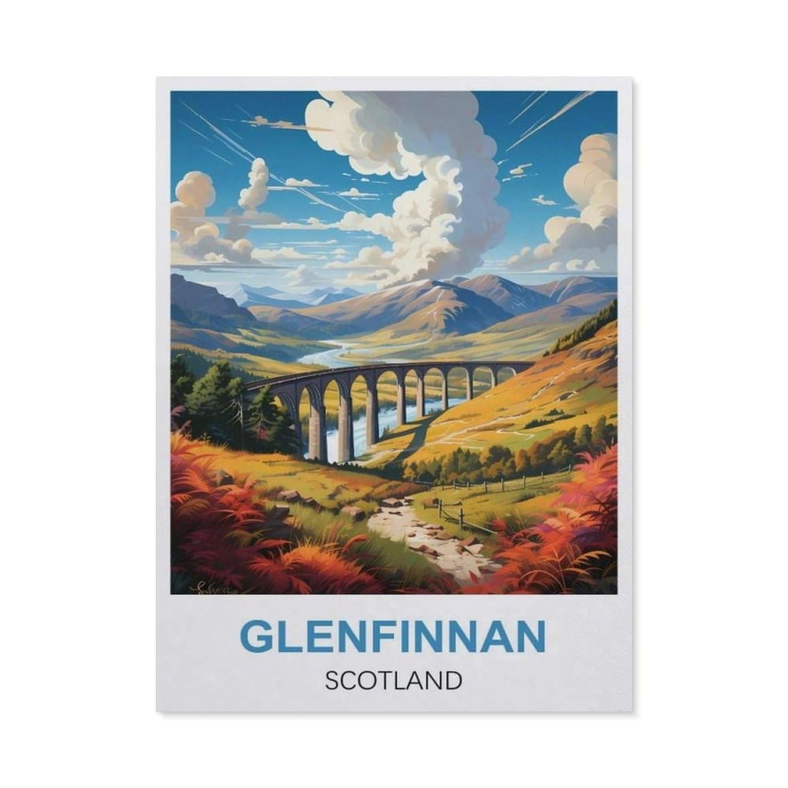 Funny Bathroom Wall Decor Signs，Glenfinnan Scotland(15x30cm）