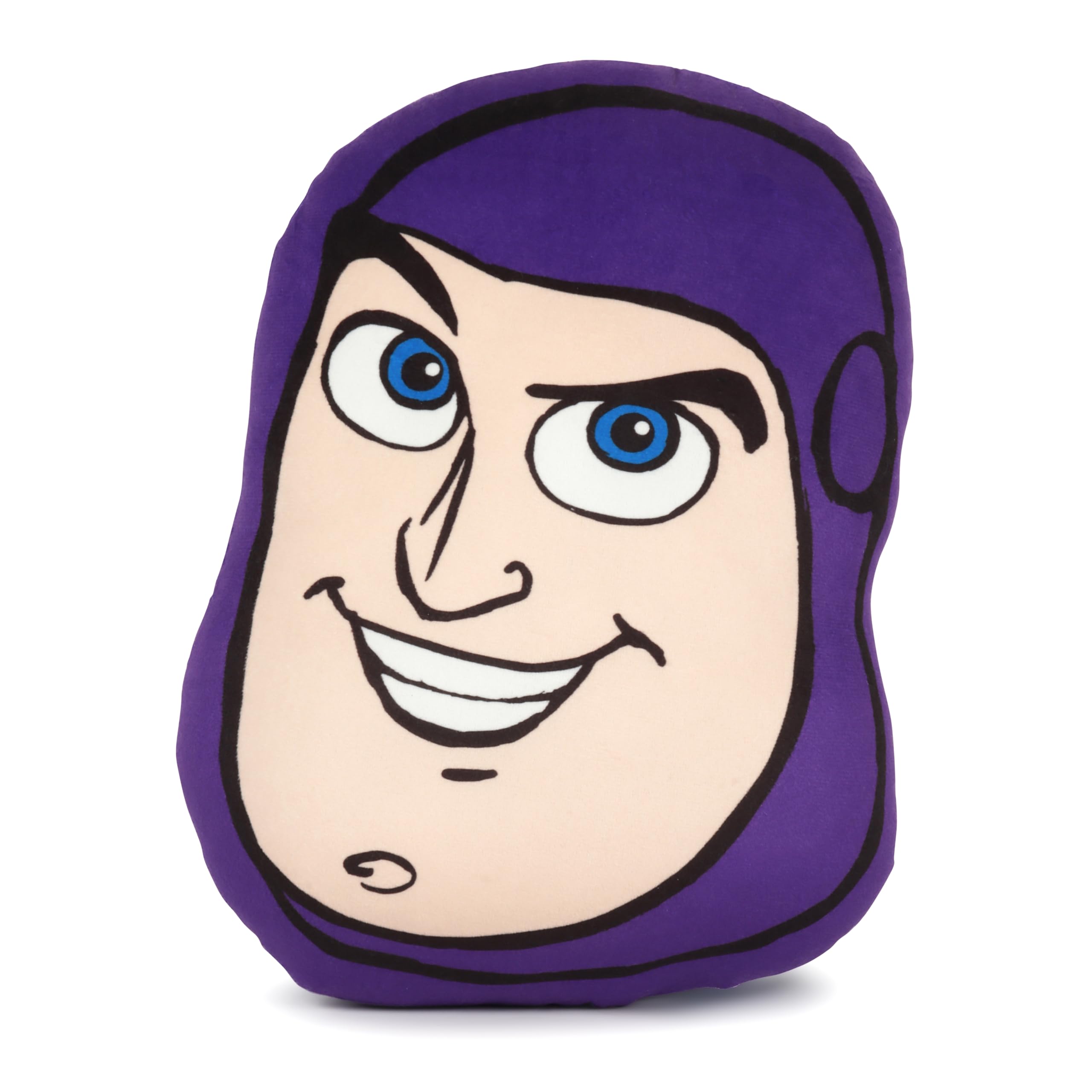 Jay Franco Disney Buzz Lightyear Plush Shaped Decorative Pillow - 30 cm Kids Ultra-Soft Stuffed Character Plushie & Cosy Pillow, Official Licensed Toy Story, Purple
