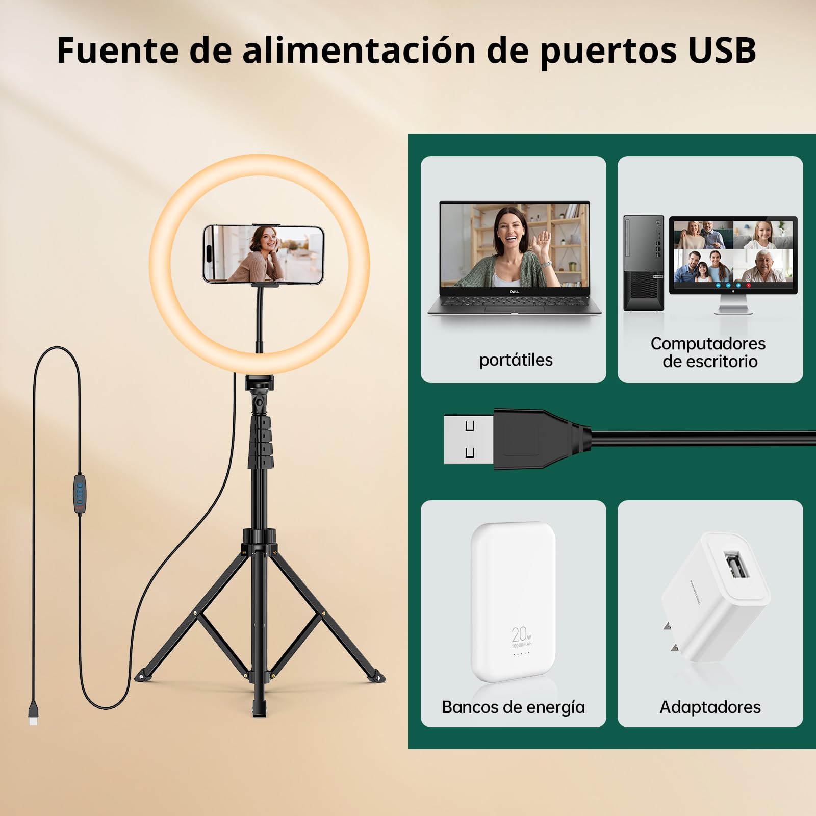 ATUMTEK Anillo de Luz LED 12" con Trípode Extensible 160 cm, 3 Modos de Iluminación & 10 Niveles de Brillo, Luz Selfie con Mando a Distancia para TikTok, Youtube, Fotografía y Streaming
