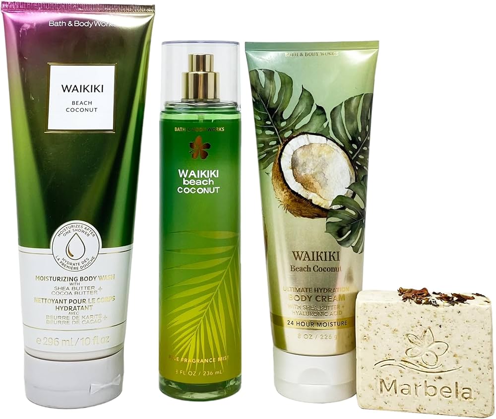 【ワイキキビーチココナッツ】Bath&bodyworks ボディーミスト 3本 Amazon.com : Bath & Body Works Waikiki Beach Coconut 3 Piece