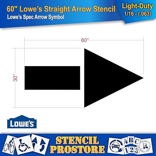 Miniatura 5 de Plantillas para minoristas  Lowes  Plantilla de flecha recta de 60 pulgadas  60 x 30 pulgadas x 18 pulgadas (128 mil)  Grado profesional