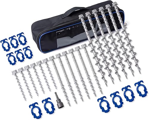 Homeon Wheels Anclajes de tierra de aluminio no óxido fundido para tienda de campaña, anclajes de metal resistentes para asegurar animales, tiendas