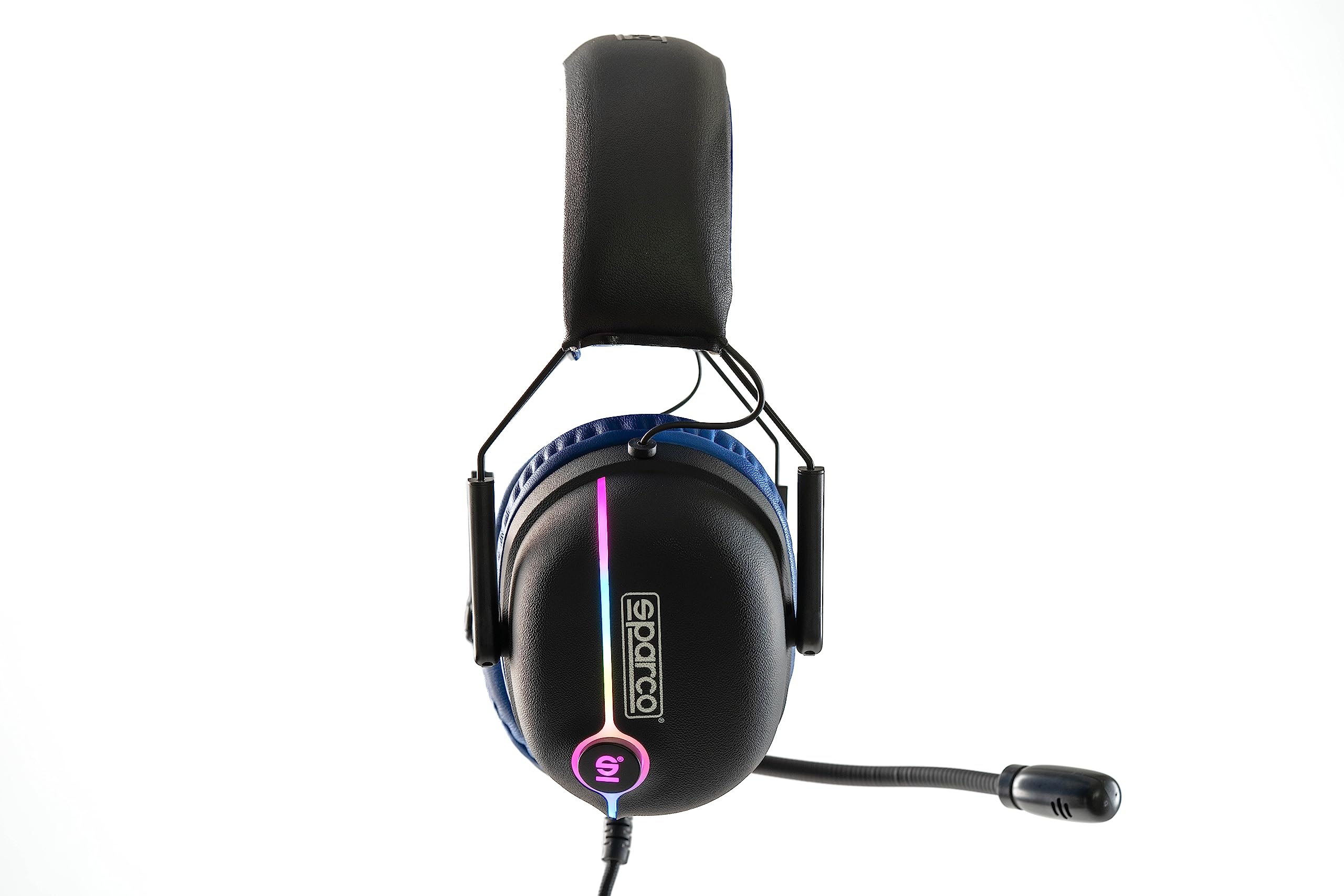 Celly, Cuffie con Filo Evo Grandprix Linea Sparco, Cuffie Over Ear Gaming, con Microfono Regolabile, Luci LED RGB, Cuffie Ergonomiche, con Doppio Connettore, Jack 3,5mm e USB-A