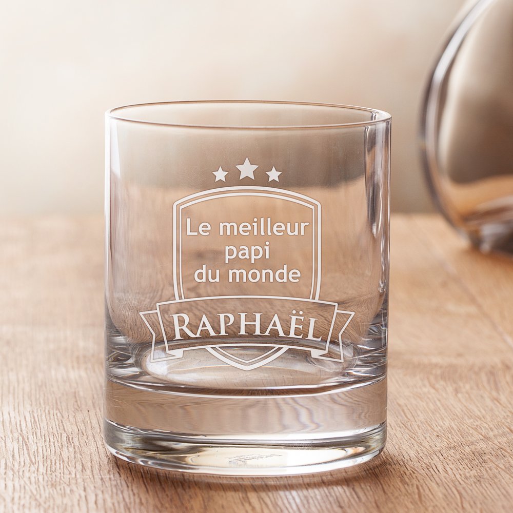 AMAVEL Whisky Glass With Engraving 18 Years - Elegant Tumbler - Volume