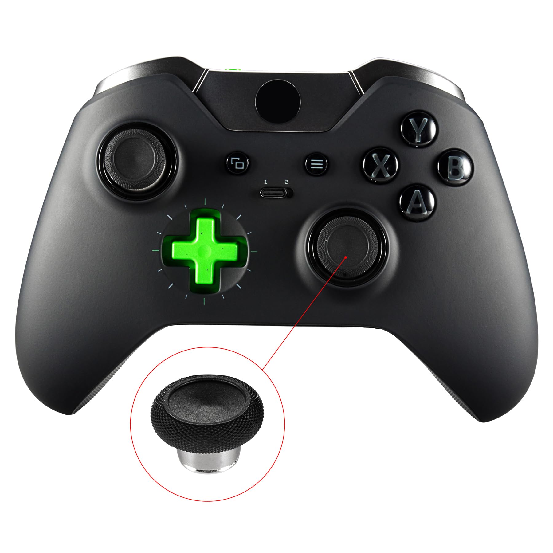 eXtremeRate Stick Analogique de Remplacement pour Xbox One Standard/X/S/Elite, Compatible avec PS4/Slim/Pro Manette, Joysticks Magnétiques en Métal 4 en 1, Noir