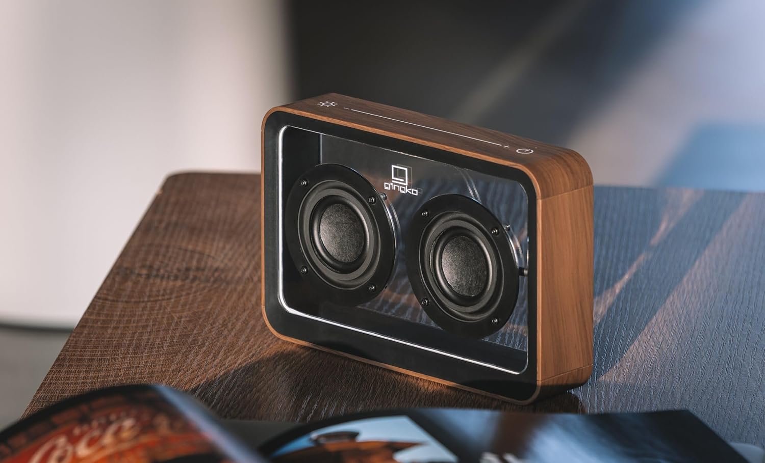 IPPINKA Mage See-Through Bluetooth Speaker - Walnut - Rechargeable, up to 8 Hours of Play Time - Image 2