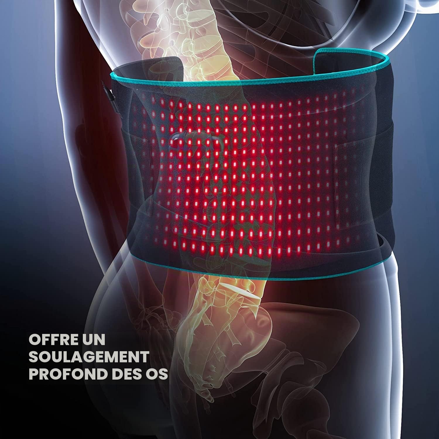 iTHERAU Lampe Infrarouge Ceinture 80x30cm Plus Red Light Therapy 360LEDs Courroie 660nm Lumière Rouge & 850nm Infrarouge Thérapie pour Inflammation Soulagement de Douleur Muscl Articulation