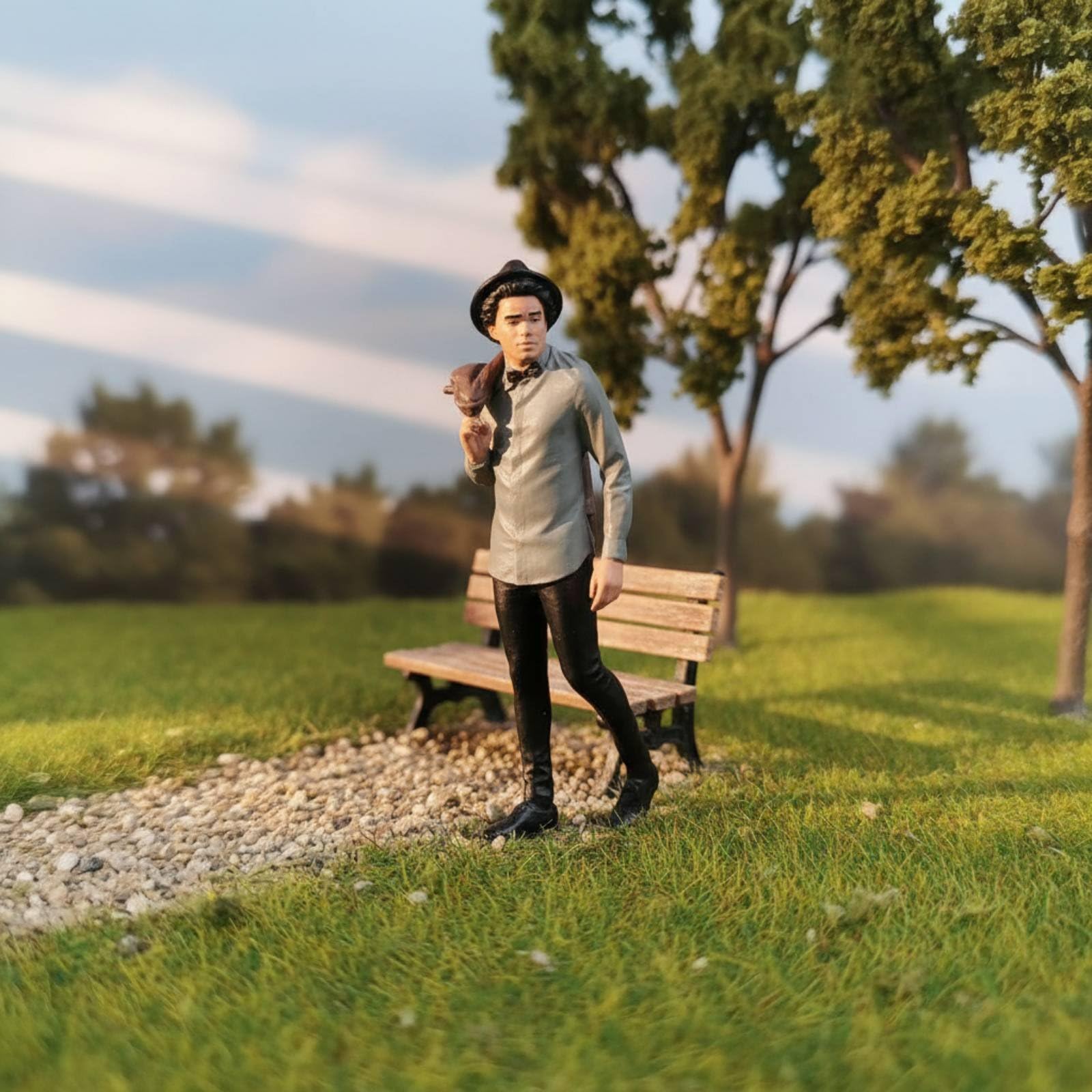 Painted Miniature Figure Miniatura Dipinta Figurina Uomo Personaggio Resina Pittura Fatta a Mano Finitura Realistica Accessorio Diorama Scene, 1-24