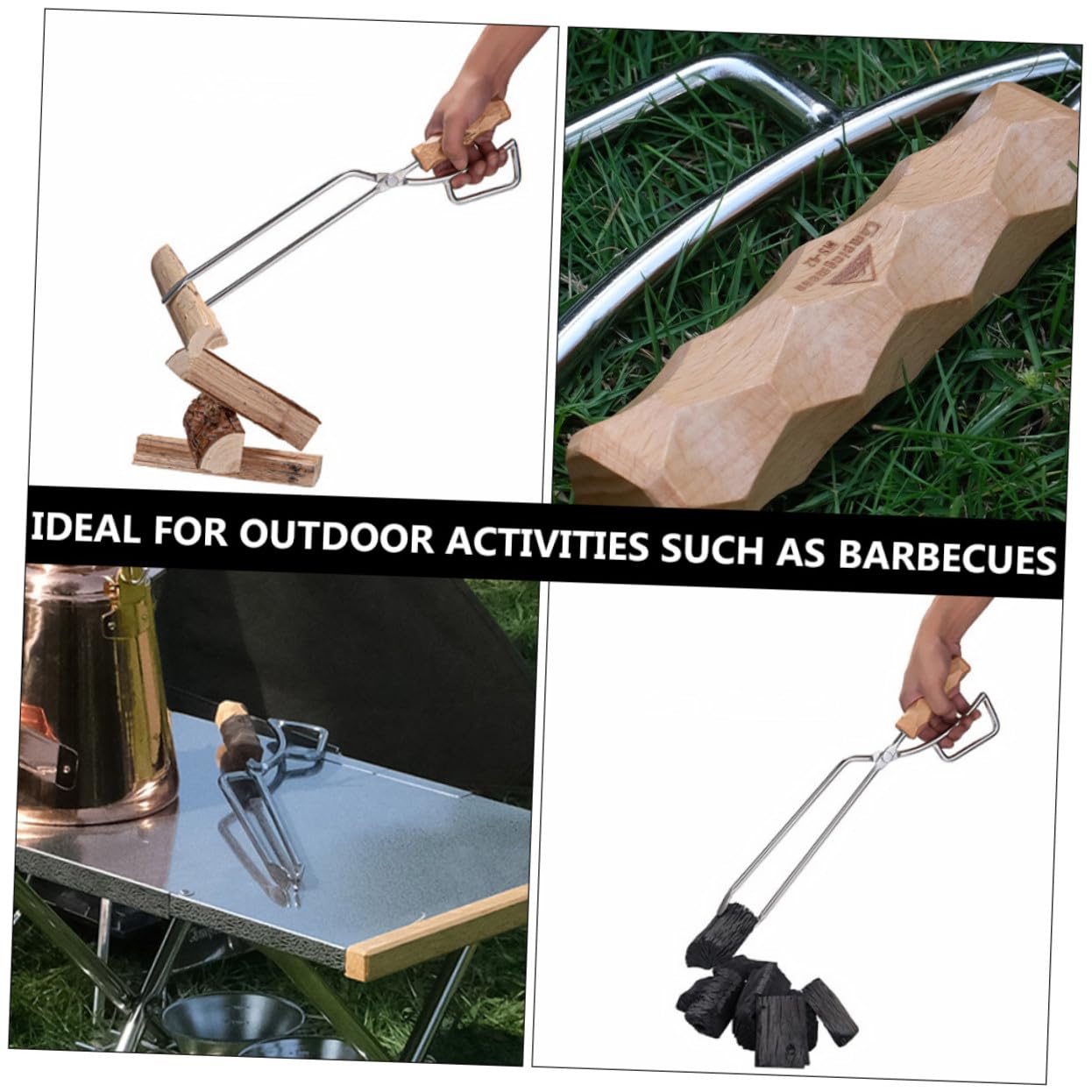 Stalowe Szczypce Do Węgla Drzewnego Bbq Praktyczny Zacisk Do i Drewna Trwałe Szczypce Ze Stali Nierdzewnej Zewnątrz i Imprez