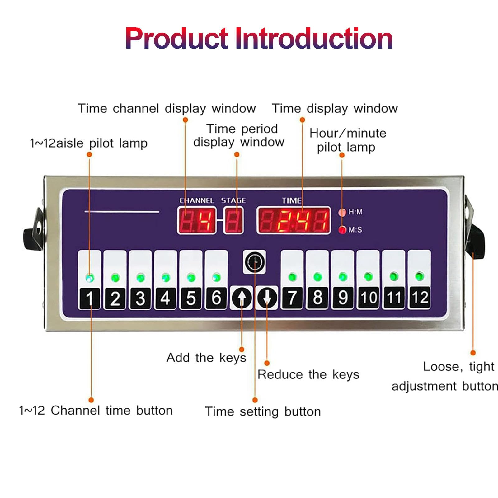 Temporizador digital de cocina de 12 canales con alarma fuerte, ideal para restaurantes y bares