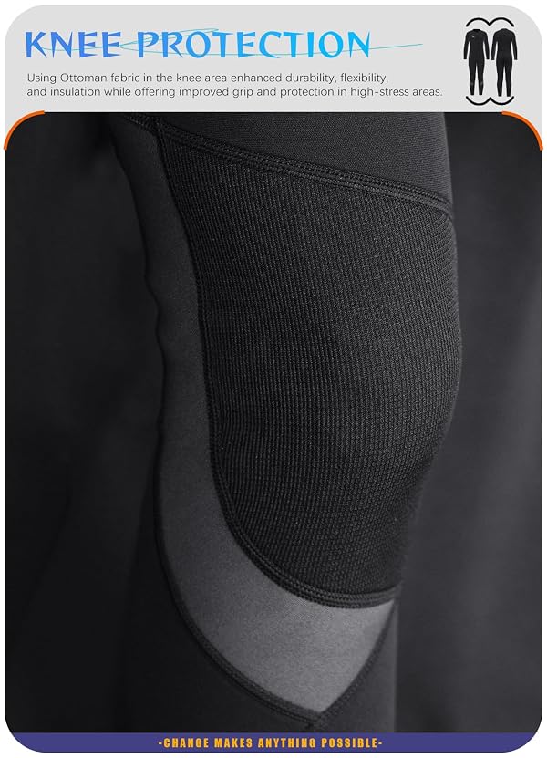 Hevto Kids Wetsuit for Boys Girls Toddler Size 7 Child Youth 3/2mm Neoprene Full Wet Suit Front Zip Thermal Swimsuit Swimming in Cold Water (K3-Gray, 7) by Hevto - Image 6