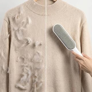 1 rodillo de pelusa, cepillo manual de eliminación de pelo de mascotas de doble cara, herramienta de limpieza | Diseño antiestático reutilizable, cepillo manual de limpieza profunda, adecuado para muebles, ropa de cama y asientos de auto.
