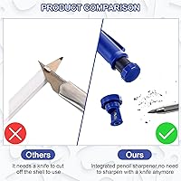 Vista 4 de Lápiz de carpintero sólido de color con 48 recambios, rojo, amarillo y negro, 4 piezas de metal con agujero profundo mecánico para lápices, marcador