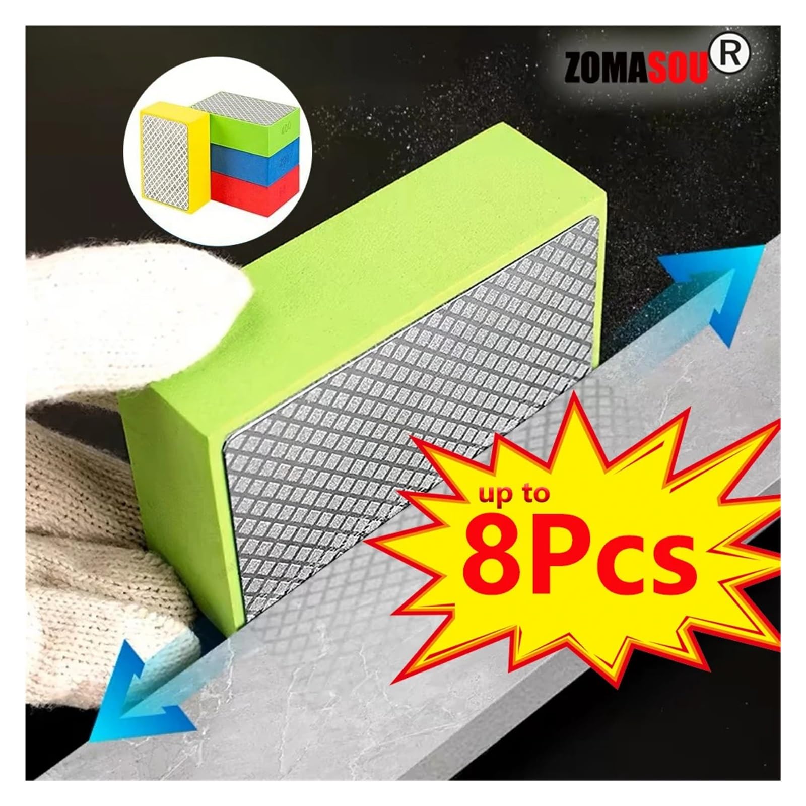 Diamant-Polierpads, Diamant Hand Polieren Pads Fliesen Glas Schleif Block Pad Stein Marmor Keramik Disc Polierer Werkzeuge