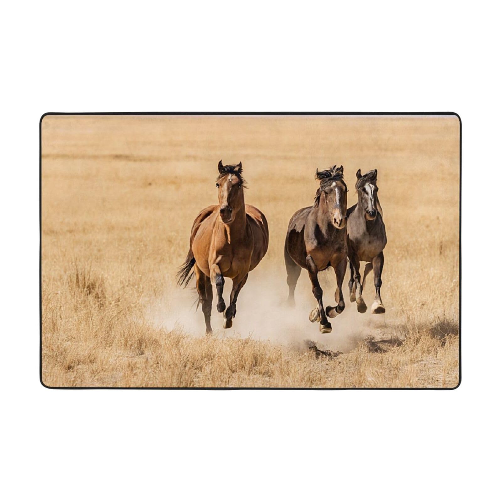 Tapis de sol chevaux gallopant pour salon chambre ou bureau moderne