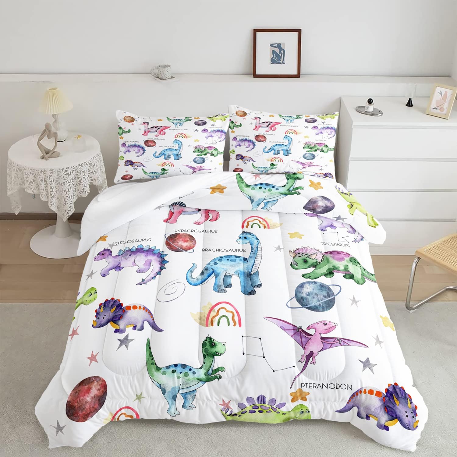 CVHOUSE Dinosaur Bedding Set,Dinosaur Comforter,Dinosaur