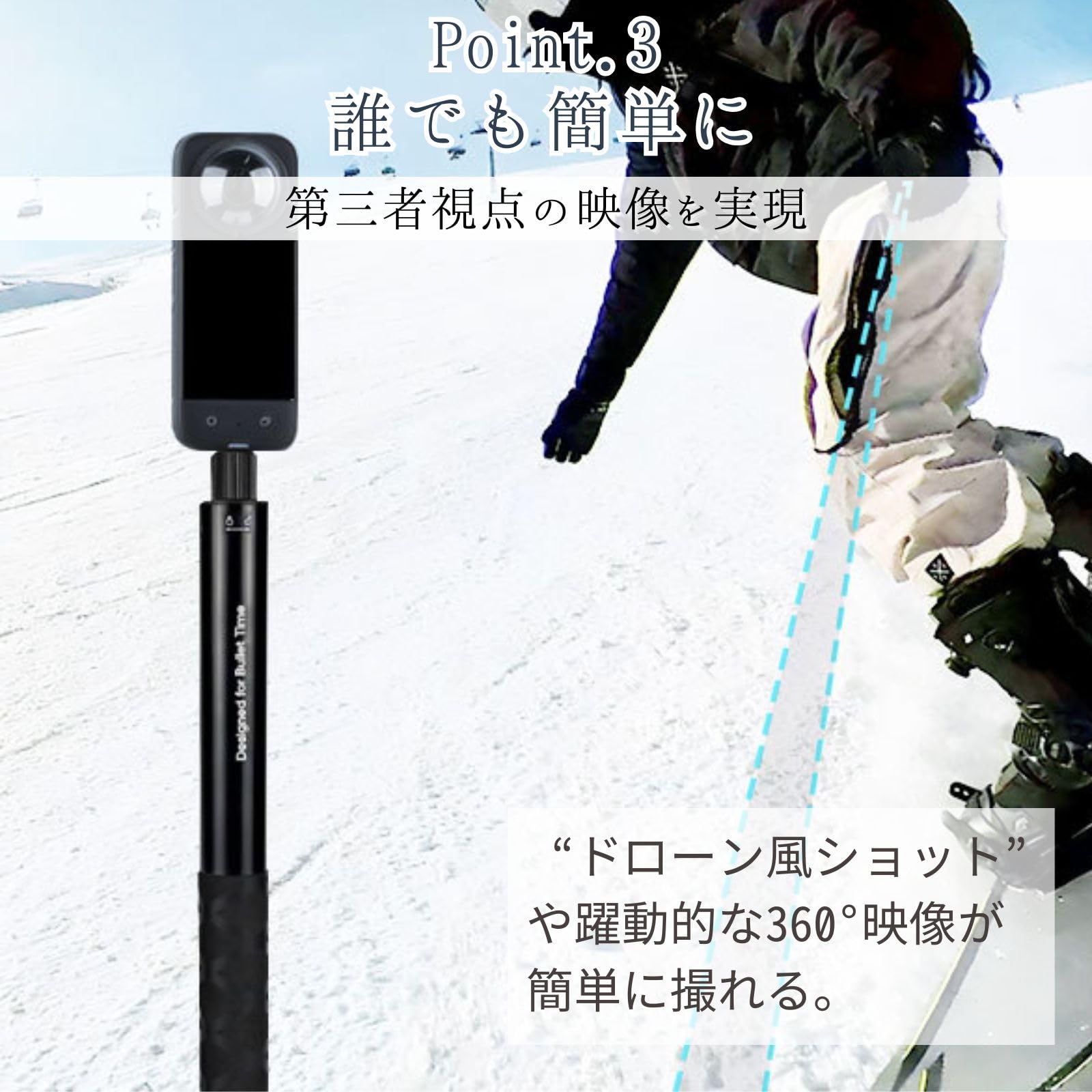 Amazon | All Trust 自撮り棒 insta360 インスタ360 コンパクト 見え