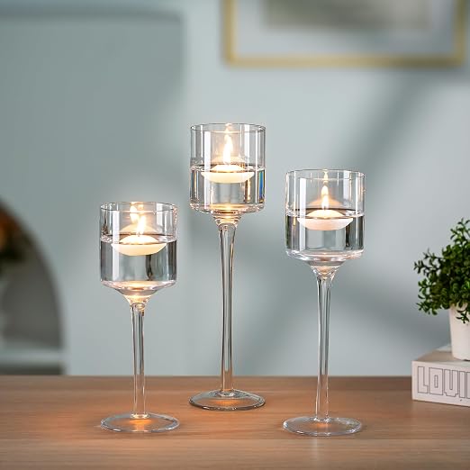 Portacandele Per Centrotavola Set Di 6 Portacandele In Vetro Rosa Conici - Perfetti Per Matrimoni, Cene E Decorazioni Tavola Portacandele Vetro Conico