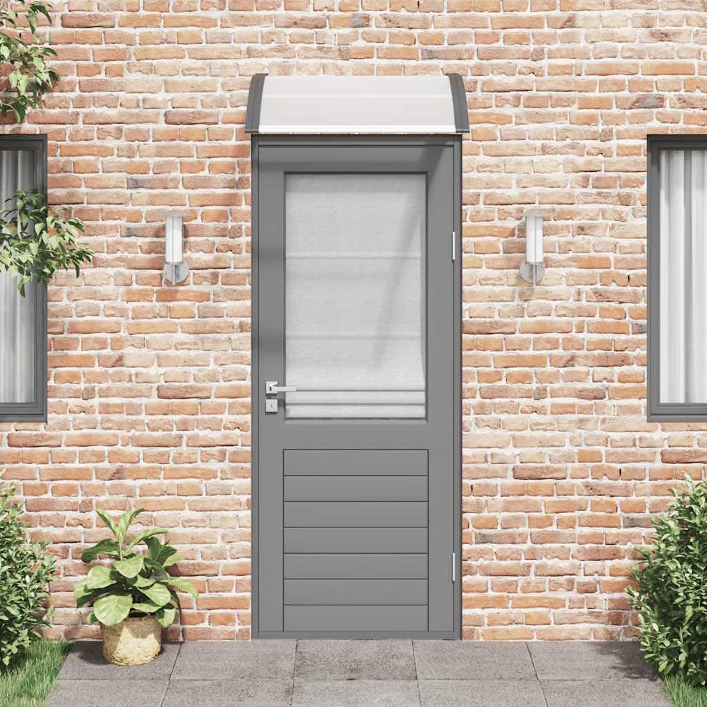Marquesina para puerta, 80 x 75 cm, policarbonato, negro, transparente