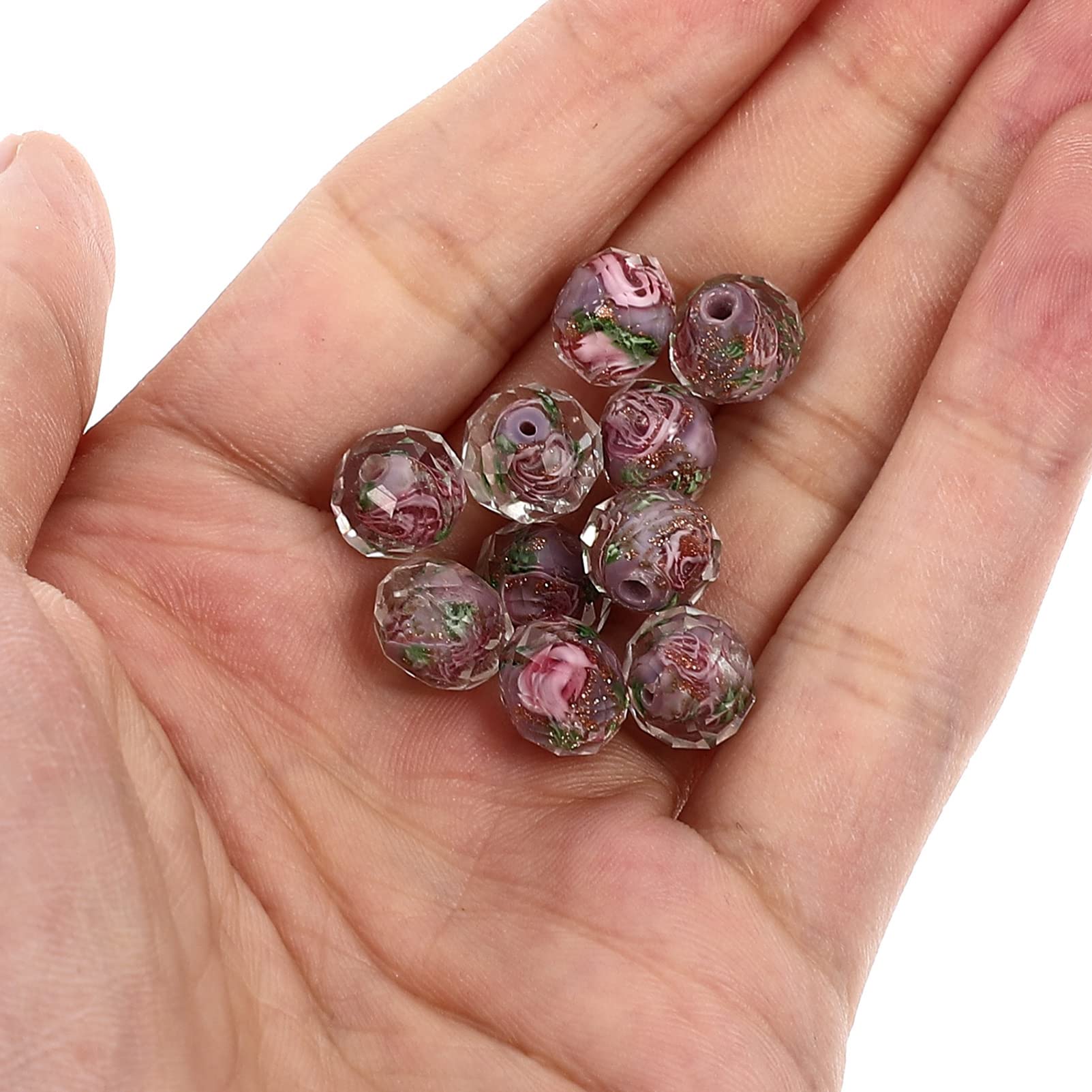 EXCEART 40pcs Beads Flower Pattern Loose Beads for DIY Bracelets Necklace Jewelry Making Craft Supplies for Beaded Bracelets for Women and Pastel Projects - Image 3