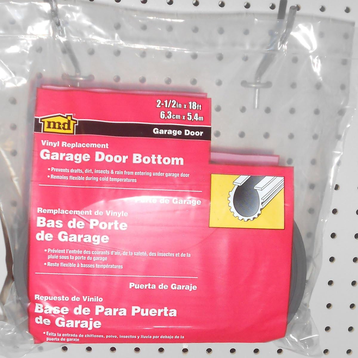 Efficient Vinyl Garage Door Bottom Seal Replacement, weatherstripping - MD Building Products 08462 - Weatherproofing Garage Door Seals - 