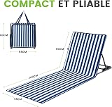 Palawano Sun Lounger for Garden & Beach - Adjustable 5-Position Beach Mat, Lightweight & Portable Lounger Mat for Pool, Picnic & Outdoor - 9