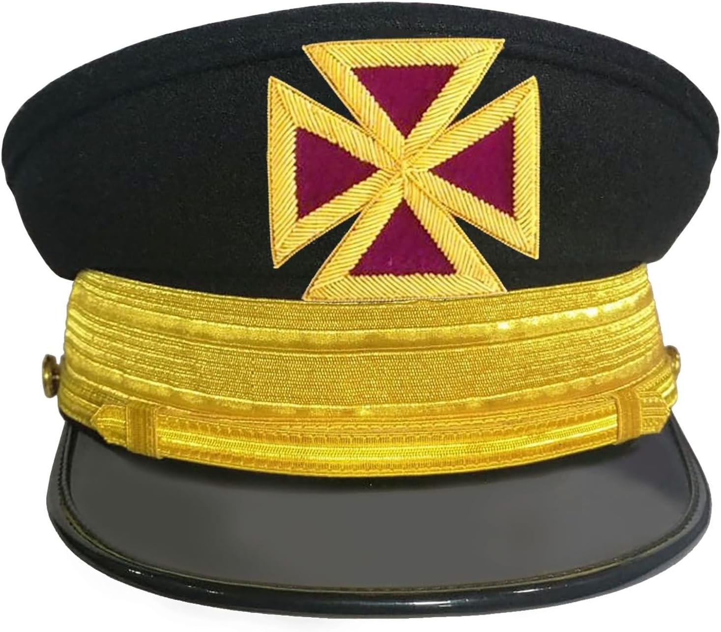 BRICKS MASONS Past Grand Commander Knights Templar Fatigue Cap - Hand Embroidery