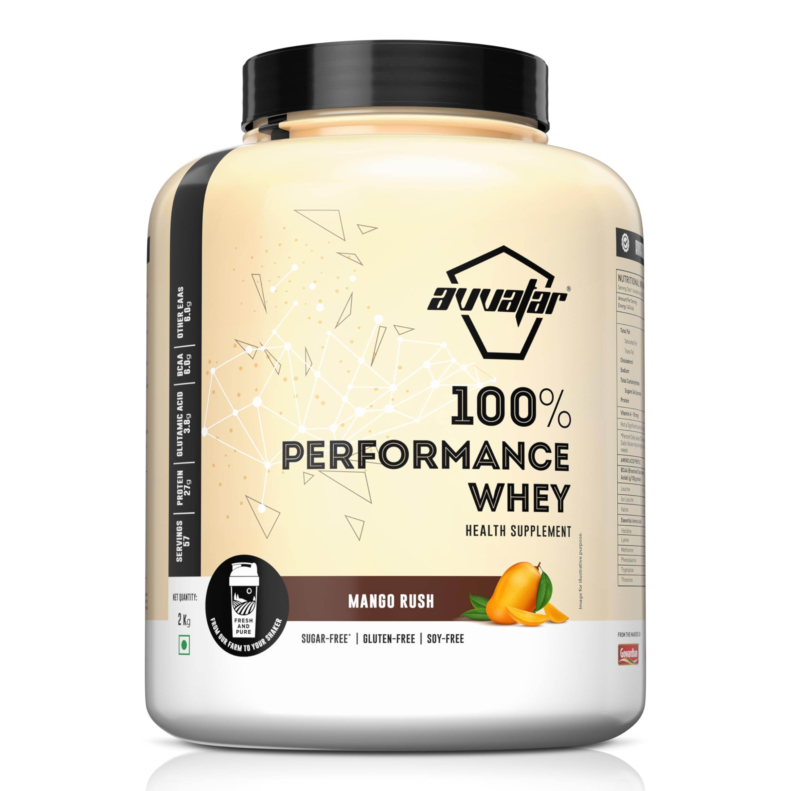 avvatar PERFORMANCE WHEY PROTEIN | 2Kg | Cold Coffee Flavour | 25g Protein | 57 Servings — Amazon image 14