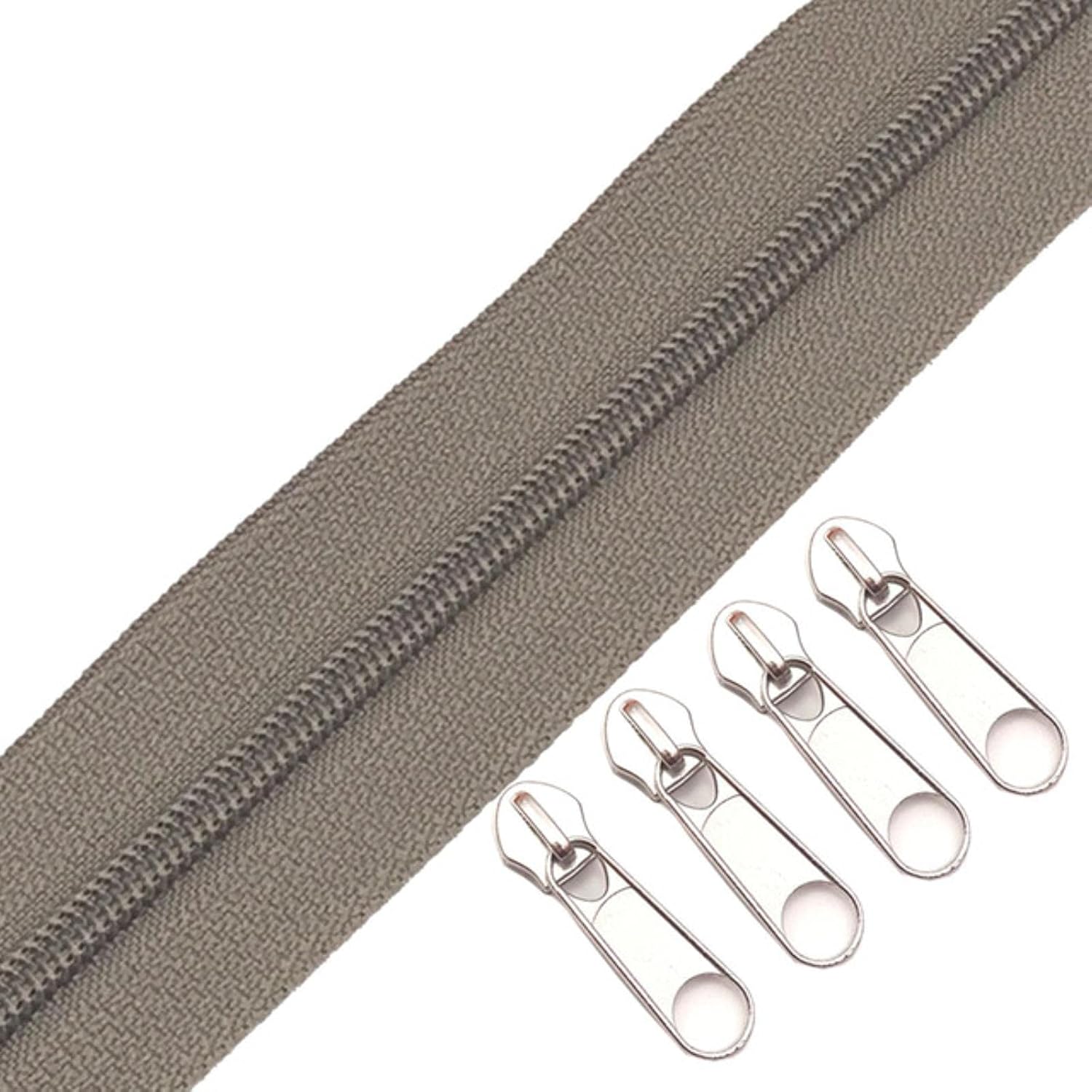 ジッパープルコード、ジッパー交換用プラー、金属ジッパー、クローズドエンドジッパー、コイルジッパー、10個のジッパースライダー付きヤー