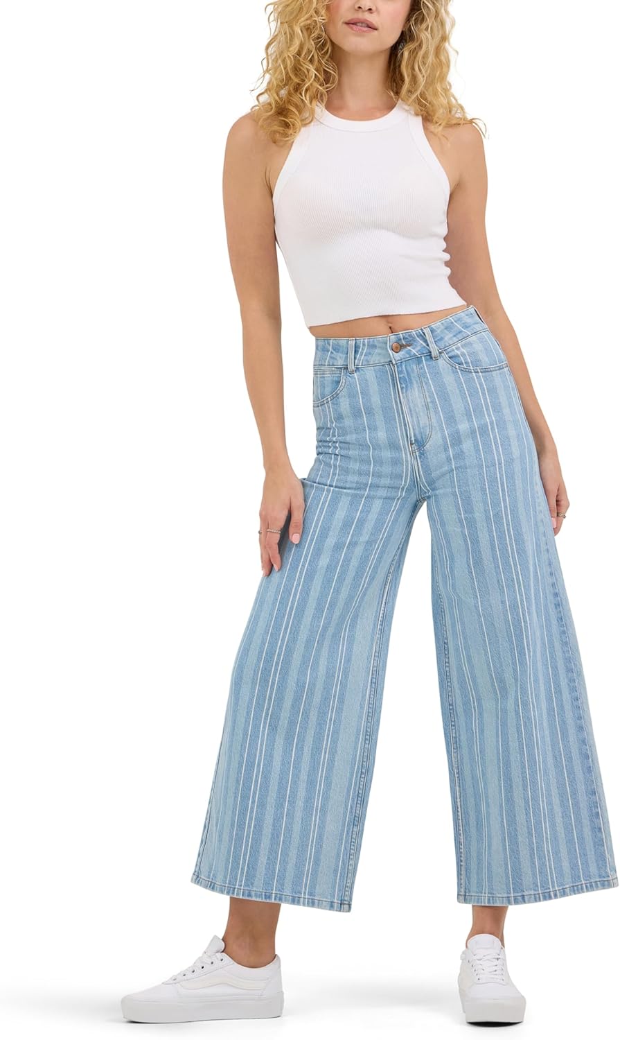 Wrangler Womens High Rise Wide Leg A-line Crop Jean - Image 4