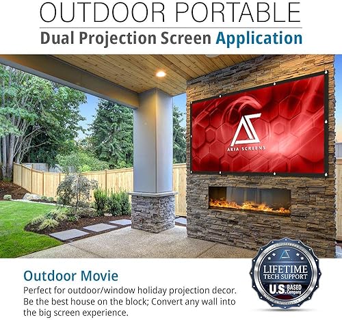 Miniatura 6 de Akia Screens Pantalla de proyector de doble proyección de 120 pulgadas, frontal y trasera 16:9, plegable, portátil, antiarrugas, pantalla de cine