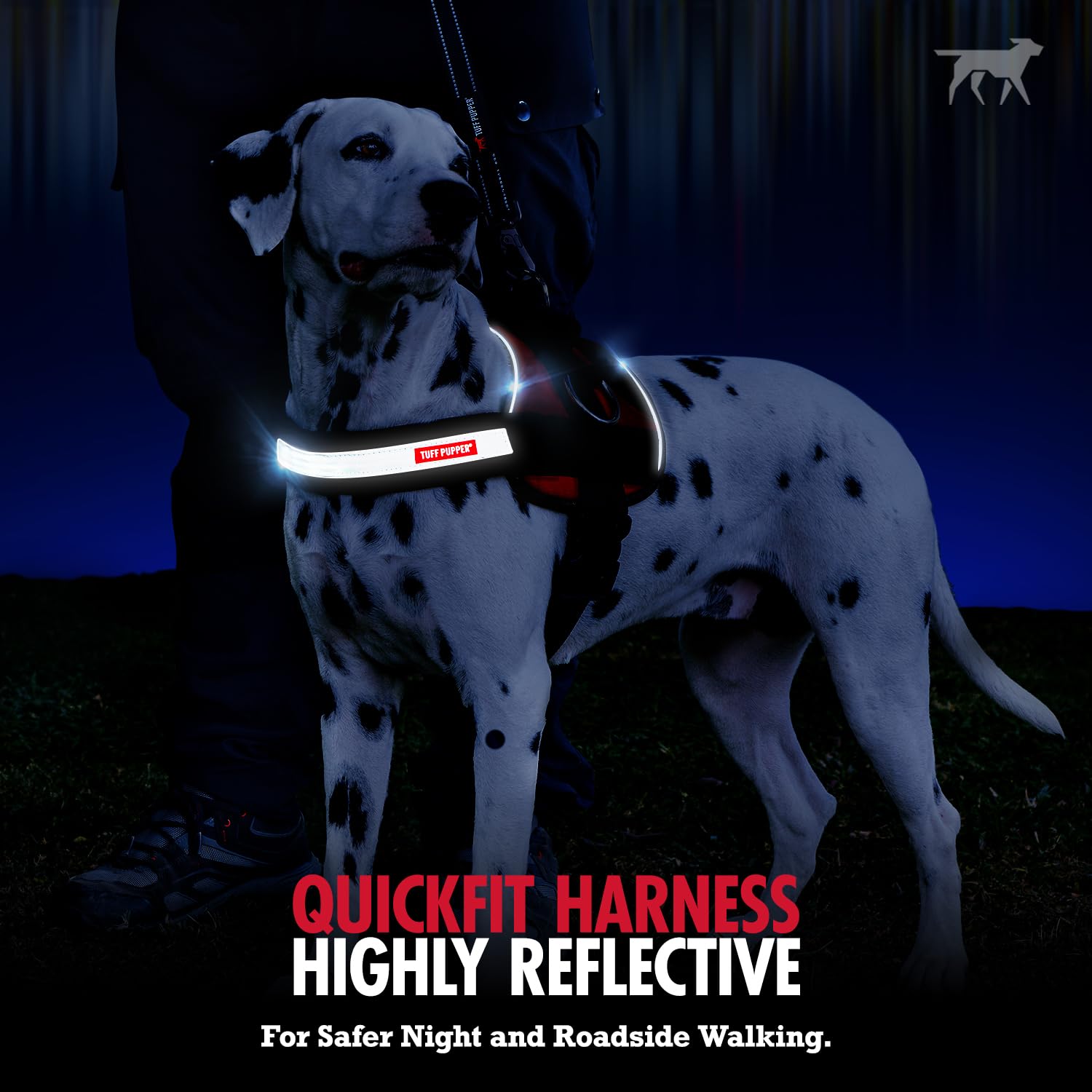 Tuff Pupper Quick Fit Harness for Small Dogs | No Pull No Choke, Escape-Proof | Rugged Padded Breathable Vest | Traffic Control Handle | 3 Leash Clips | Reflective Trim | Easy On Off (S, Blue) - image 6