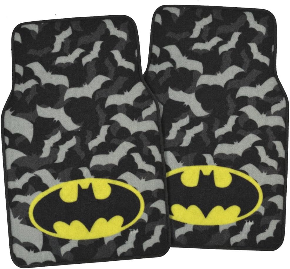 BDK WBMT-2301 WBMT2301 Batman Carpet Floor Mats, 4 Piece, Black/Gray