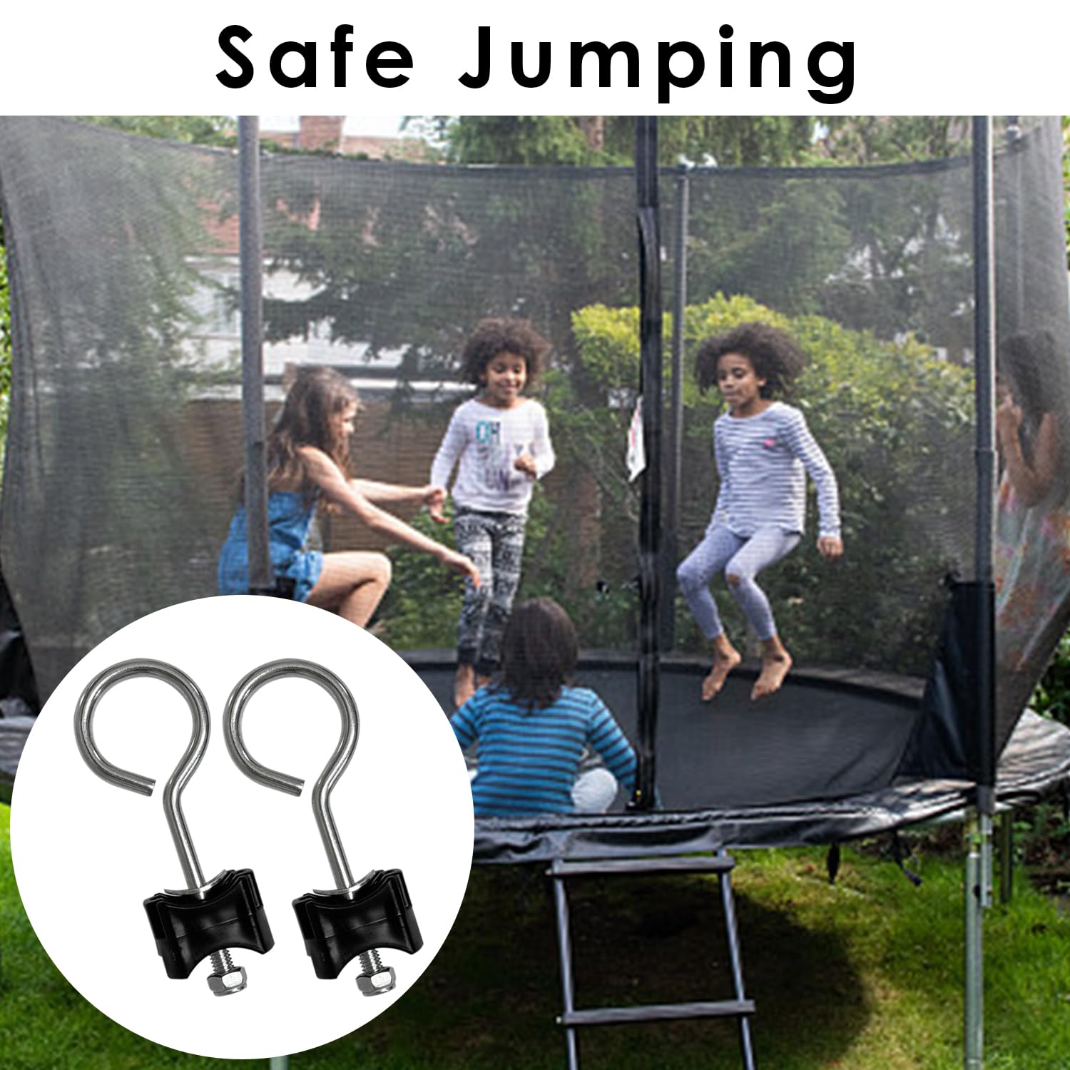 DASNTERED Lot De 12 Vis De Trampoline, Pièces De Rechange En Acier Galvanisé, Boulons Et écrous De Trampoline, Outil De Stabilité, Boulons Et écrous Anti-desserrage (argent