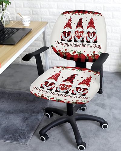 Miniatura 3 de Office Chair Cover I Love U Gnome Protective Stretchable Universal Computer Chair Covers Roses Red Black Buffalo Plaid Stretch Rotating Chair