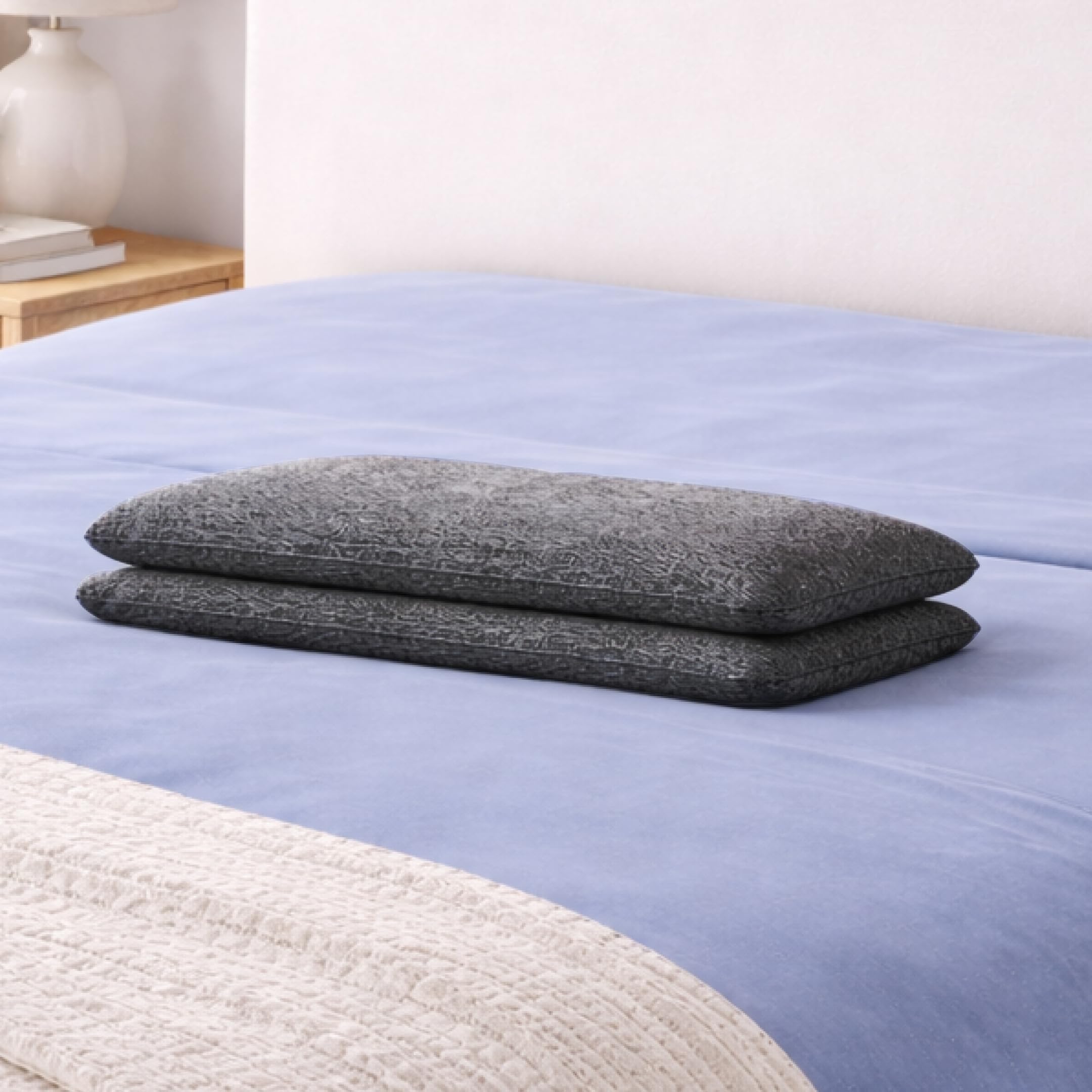 SleepyHug Ultra SlimRest Orthopedic Memory Foam Pillow 1.5 Inch Low Loft | Cooling CoolTech Adaptive Foam | Neck Alignment for Back & Stomach Sleepers | 24.5×15.5×1.5 Inches, Grey
