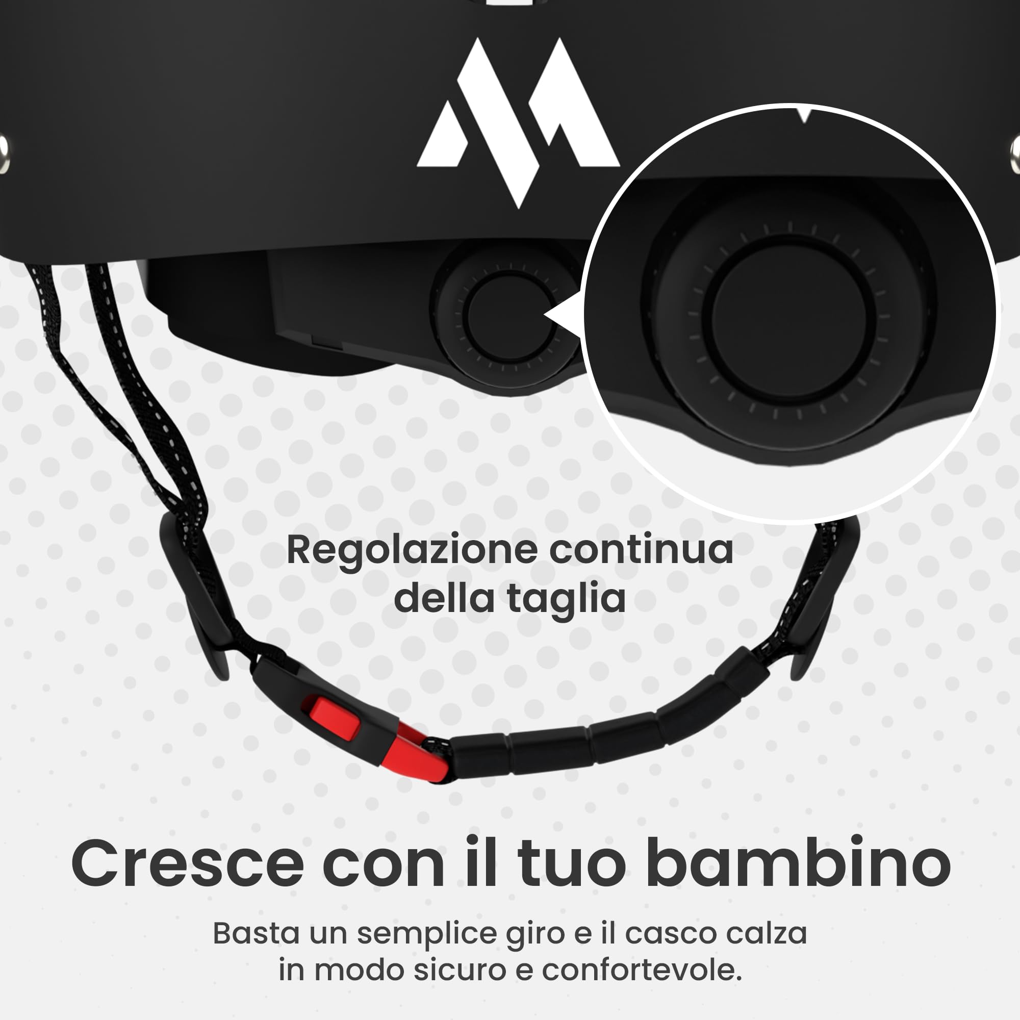 MOREEZ Casco per bambini a partire da 1 anno (1 – 7 anni), robusto e comodo, casco da bicicletta in ABS, misura regolabile XS (46 – 50 cm) & S (51 – 54 cm), unisex, ventilato