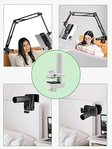 Miniatura 6 de Soporte de abrazadera de escritorio para micrófono, soporte de brazo de tijera, 5 maneras de orificios de inserción de brazo de pluma (0.47