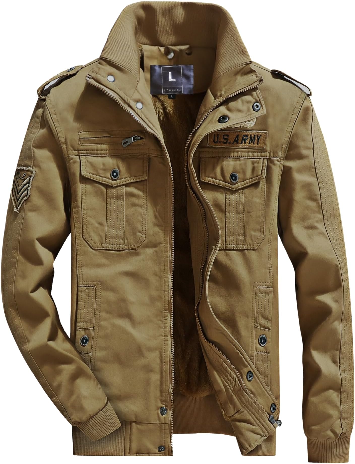 Men's Imported Cotton Cargo Winter Jacket โ Fleece Lining, Windproof Design, and Stylish Casual Outerwear