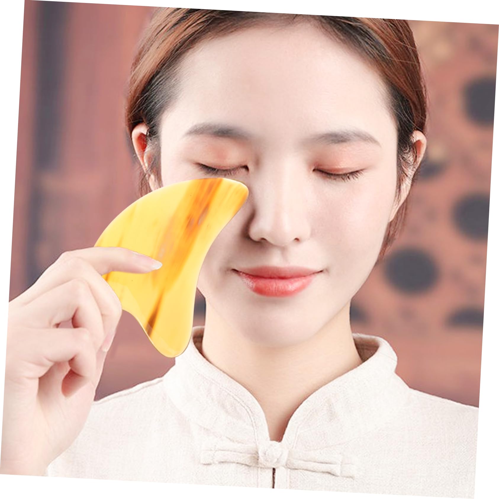 5 Piezas De Herramientas Portátiles De Masaje Facial Gua Sha Con Cuerno Para El Cuidado De La Piel Bordes Suaves Para Principiantes.