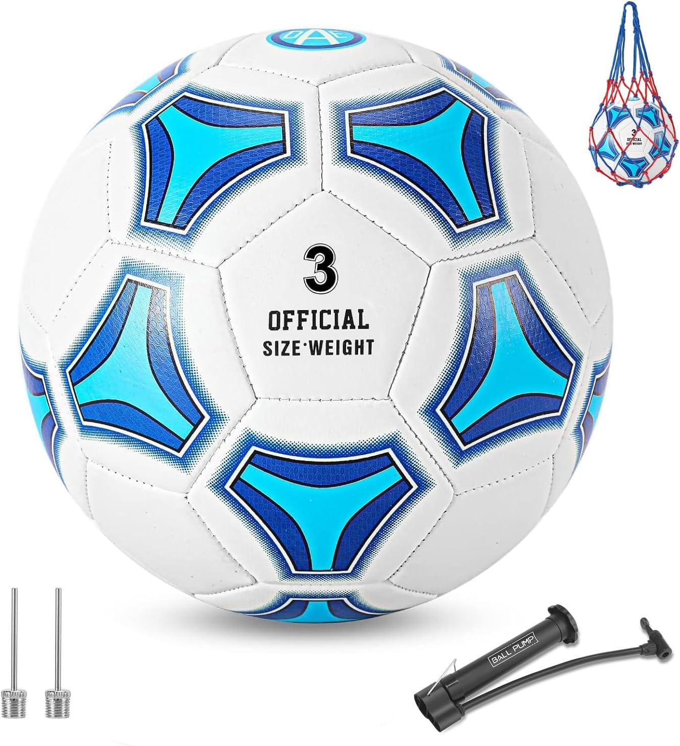 STEEFAN Soccer Ball Size 3/4/5 for Kids Outdoor Play,Color Change Soccer Stuff with Carry Net,Official Size Ball,Needles and Air Pump,Gift Idea for Kid Teen Boy Girl Junior and Men Women