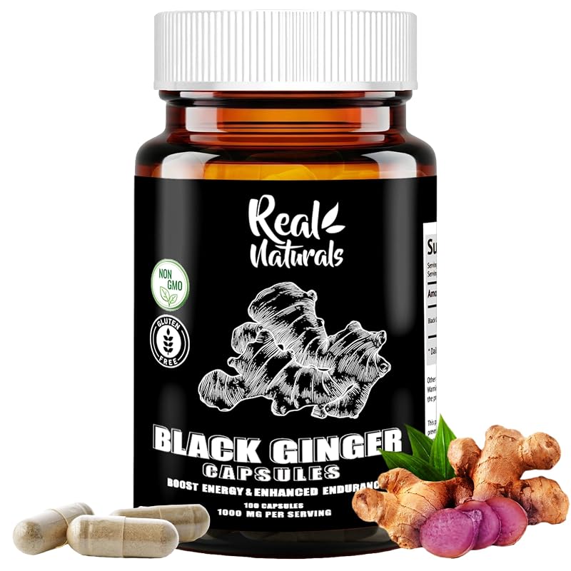 Real Naturals Extrato de gengibre-preto tailandês 500 mg 100 cápsulas