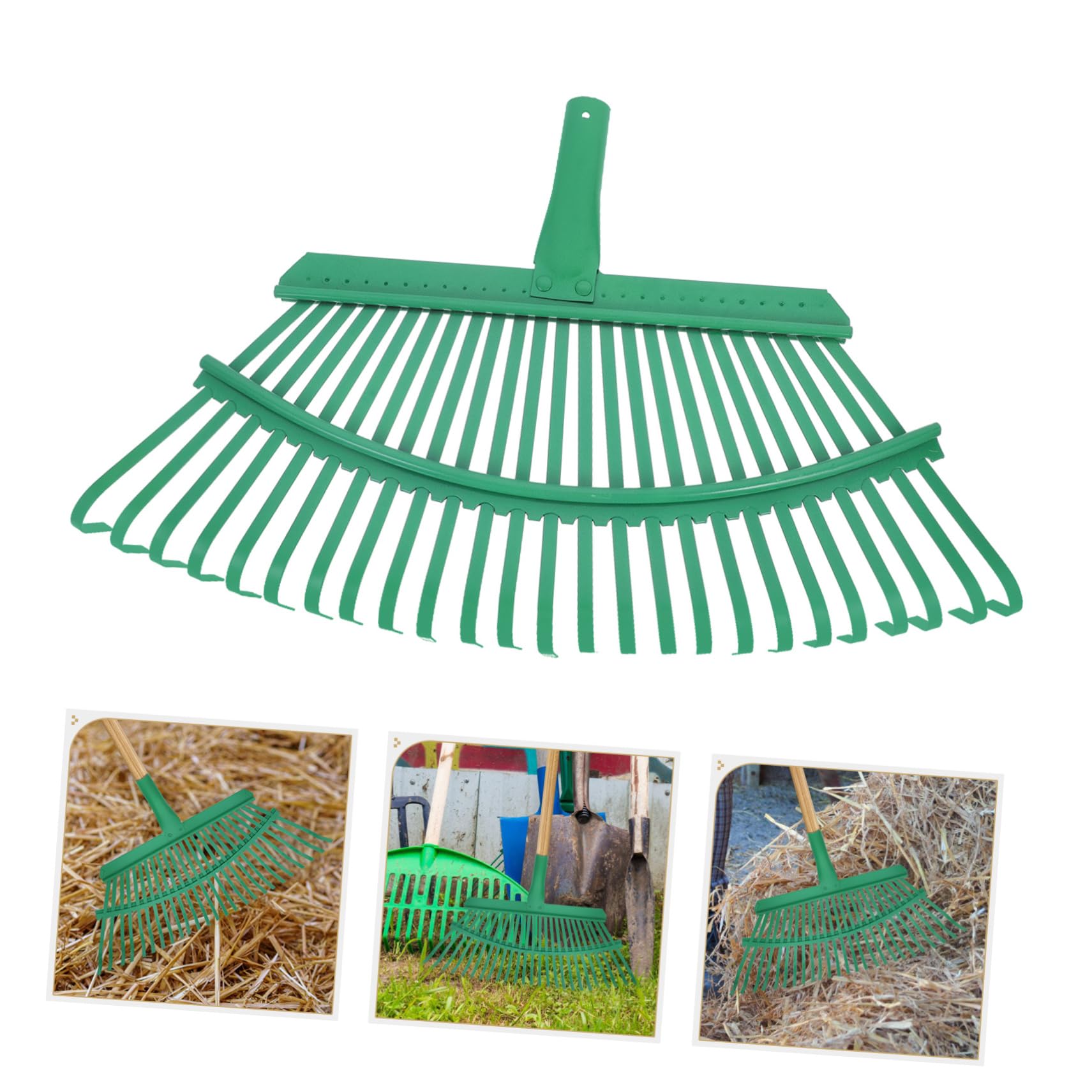 Ersatzkopf für Gartenrechen aus Stahl, Grün, Leicht und Multifunktional | Gartenarbeit und Yard Work, zum Entfernen Großer Laubmengen, Passende Ergänzung für Rechen