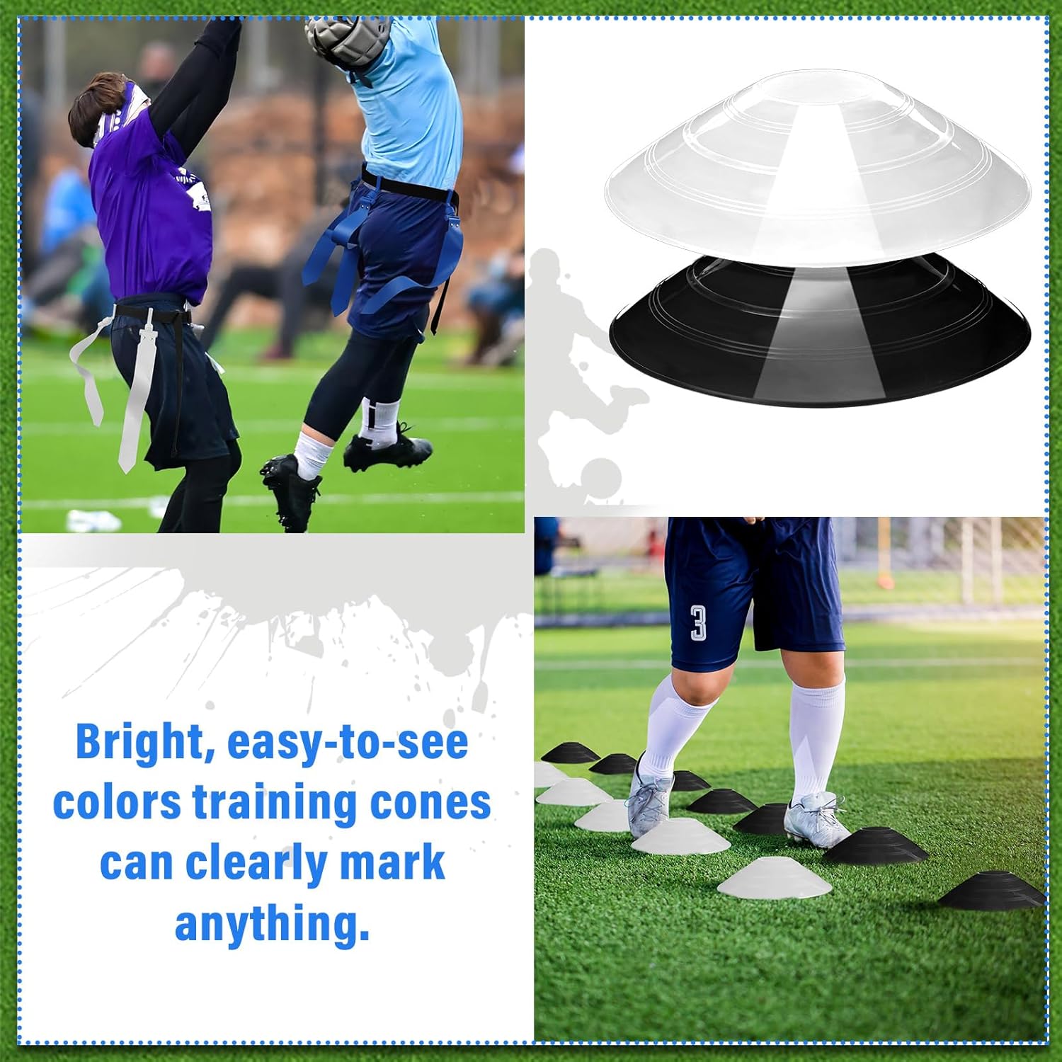 Wettarn 10/16 Player Flag Football Belts Adjustable Flag Football Set with Cones Bag for Youth Adults Kids Training Sport - Image 4